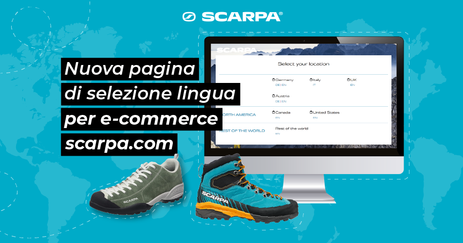 Realizzazione pagina di selezione lingua per e-commerce scarpa.com
