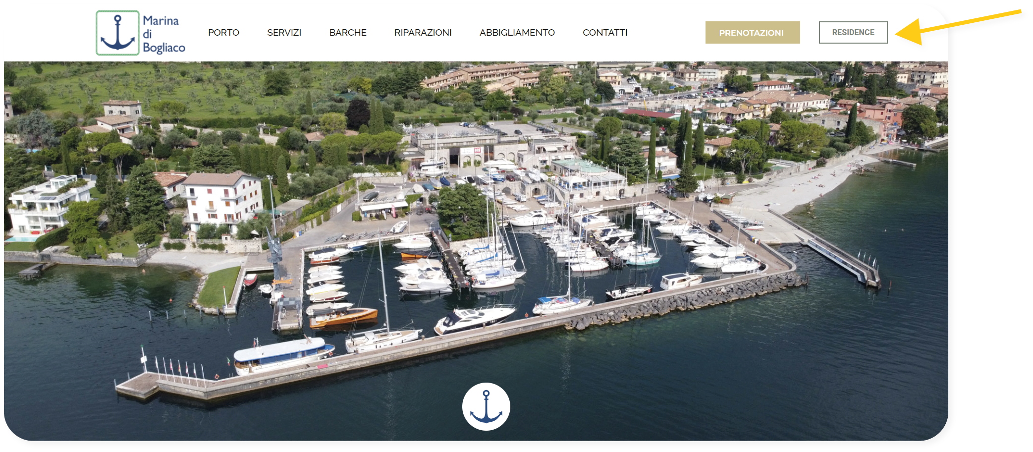 schermata del sito web realizzato per porto sul lago di garda