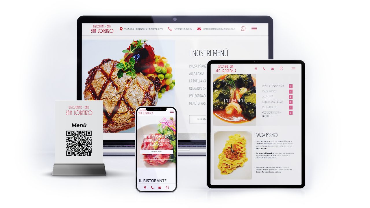 Realizzazione sito web per ristorante con gestione del menù digitale