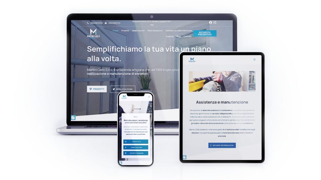 Realizzazione nuovo sito web per Martini Ascensori, San Giovanni Lupatoto (Verona)